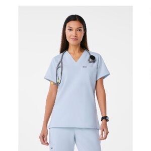 Figs Light Blue Scrub Top